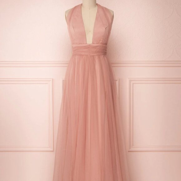 Elegant Backless Pink Dress - Picture 1 of 16